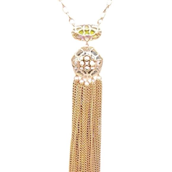 Kendra Scott TAE Gold Plated Long Necklace in Dichroic glass. Retail $88 - Picture 2 of 7
